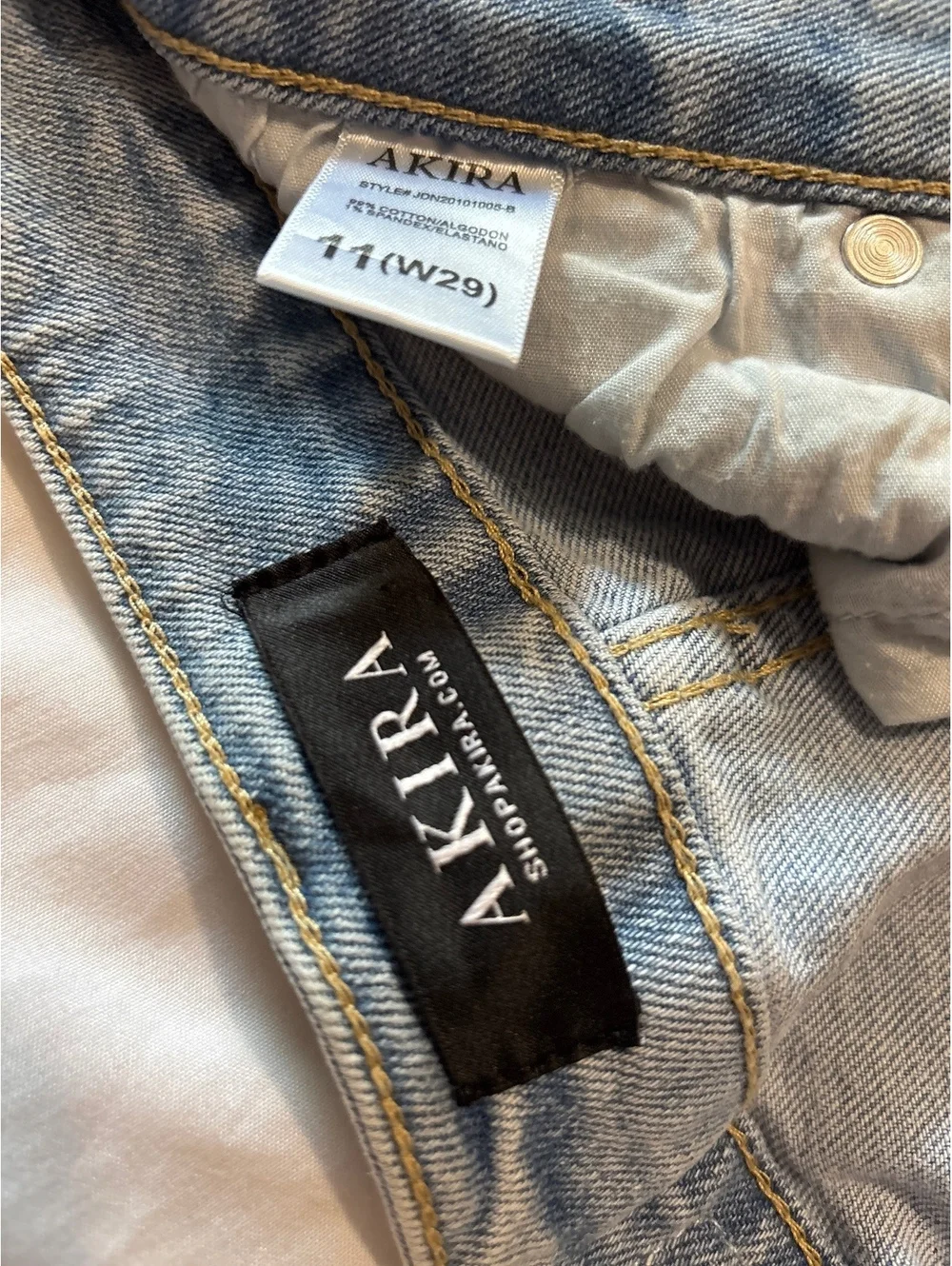 Akira Black Label Embellished Rhinestone Straight Leg Jeans Medium Wash Size 11